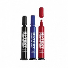 Hi-Text Markör Kesik Uç Koli Kalemi Kırmızı 12'li paket