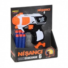 Nişancı 6 Dart Köpük Fırlatıcı Oyuncak Tabanca FAB-5959