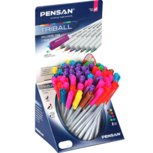 Pensan Triball Tükenmez Fosforlu Kalem Renkli 60lı Stand