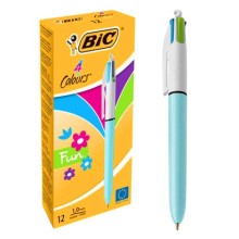 Bic Tükenmez Kalem Mekanizmalı Gövde 4 Renk 12'li