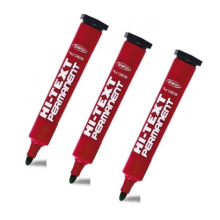 Hi-Text Markör Yuvarlak Uç Koli Kalemi Kırmızı 12'li paket