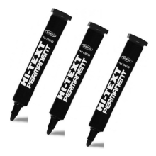 Hi-Text Markör Yuvarlak Uç Koli Kalemi Siyah 12'li paket