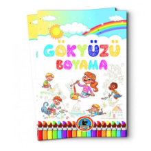 4E Gökyüzü örnekli renkli boyama kitabı 128 sayfa