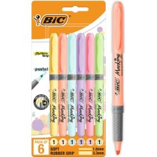 Bic Marking Highlighter Grip Pastel Renk 6'lı