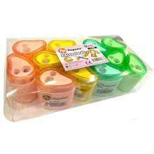 Fixpoint Damla Kalemtraş Çiftli Pastel Renkli Gövde ve Kapak 12'li