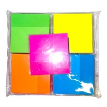 Yapışkanlı Notluk Seti Şeffaf Neon 50 Yaprak 75x75mm 24'lü