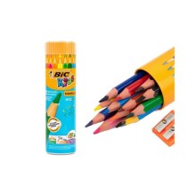 Bic Kids Evolution Metal Tüp 12+1 Üçgen Jumbo Kuru Boya Kalemi 