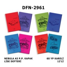Defter A5 Plastik Kapak Kareli 60 Yp 12'li 