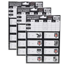 Beşiktaş Lisanslı Okul Etiketi 3'lü Blister