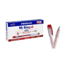 Pensan Tükenmez Kalem My-King Jel Metal Klips 0.5 MM Kırmızı 6405