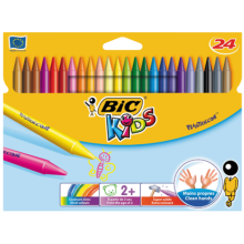 Bic Pastel Boya Plastidecor Karton Kutu Yuvarlak 24 Renk