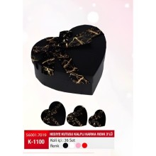 Kalp Kutu 3'lü ( Farklı Renk Seçenekleri Mevcut )