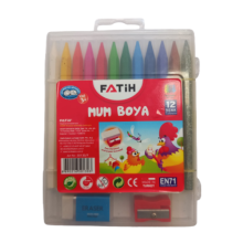 Fatih Mum Uzun Boya 12 Renk Silgi Kalemtraş Hediyeli