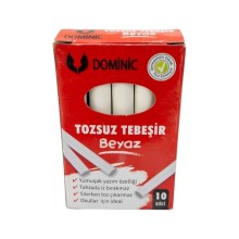 Dominic Beyaz Tozsuz Tebeşir 10'lu  10'lu kutu 