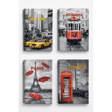 Sert Kapak Spiralli Defter 17x24 Çizgili