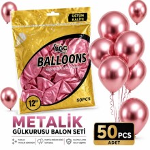 Metalik Pembe Balon 50'li