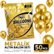 Metalik Gold Balon 50'li