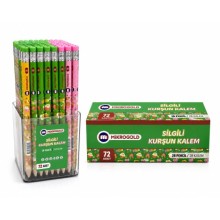 Mikro Gold Sİlgili Kurşun Kalem 72'li Paket  ( Yeşil )