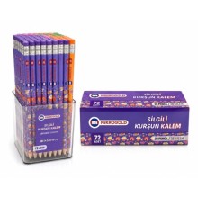 Mikro Gold Sİlgili Kurşun Kalem 72'li Paket  ( Mor )