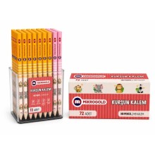 Mikro Gold Desenli Kurşun Kalem 72'li Paket  ( Pembe )