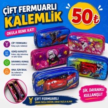  Desenli Kalemlik Çift Fermuarlı 24'lü Paket ( Kız Erkek ) 