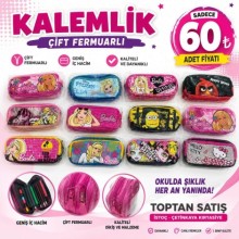 Baskılı Çİft Fermuarlı Kalemlik  ( Karışık Gönderilecktir) 