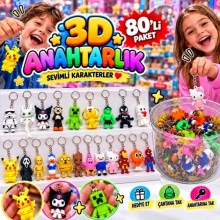 Acrox 3D Yeni Nesil Fiğür Anahtarlık 80 'li Paket 