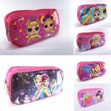 Kız Desenli Kalemlik Çift Fermuarlı 12'li Paket